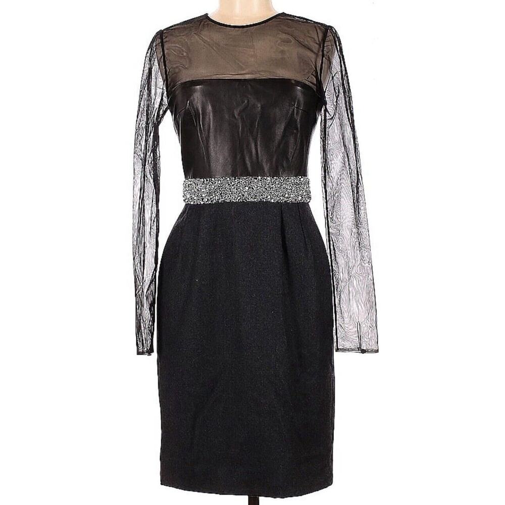 NWT WES GORDON Black Silk Lace Asymmetrical Hem CAMISOLE SLIP Dress Sz 8 $1094